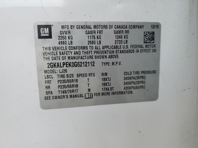 2016 GMC TERRAIN SL 2GKALPEK0G6212112
