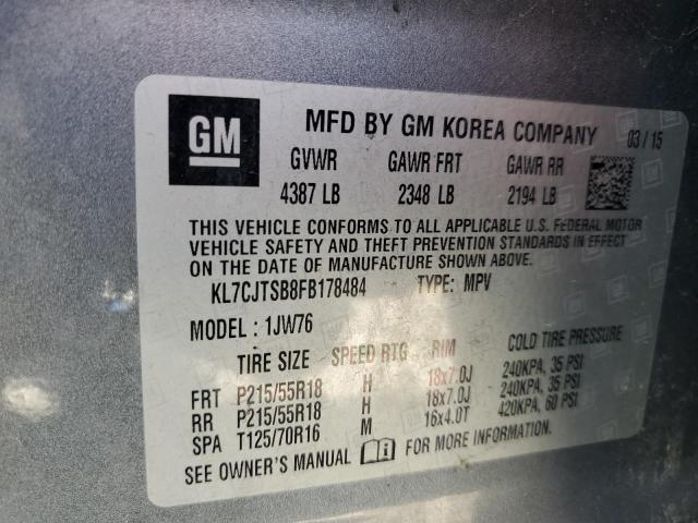 2015 CHEVROLET TRAX LTZ - KL7CJTSB8FB178484