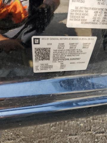 2020 CHEVROLET silverado 3GCPYFED0LG202567