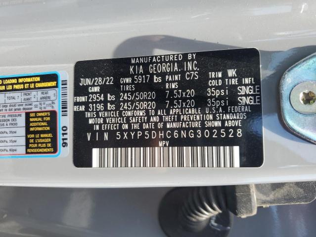 2022 KIA TELLURIDE 5XYP5DHC6NG302528