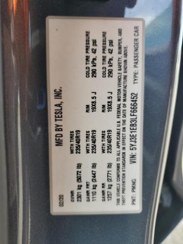 2020 TESLA MODEL 3 5YJ3E1EB3LF666452