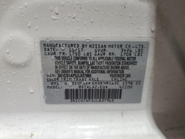 2018 NISSAN VERSA S 3N1CN7AP3JL837965