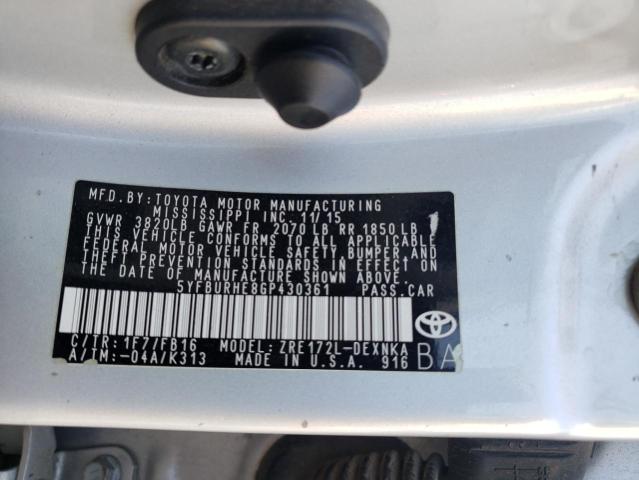 2016 TOYOTA COROLLA L - 5YFBURHE8GP430361