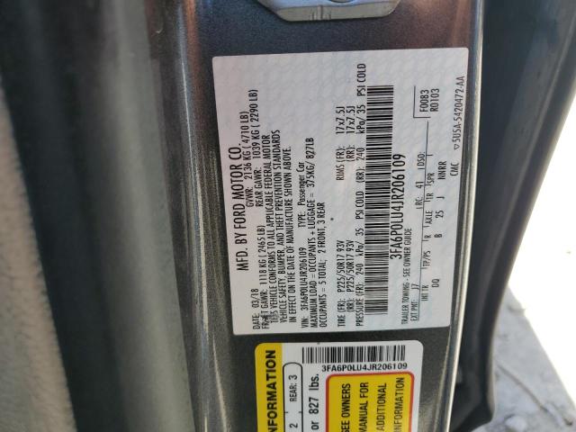 2018 FORD FUSION SE - 3FA6P0LU4JR206109