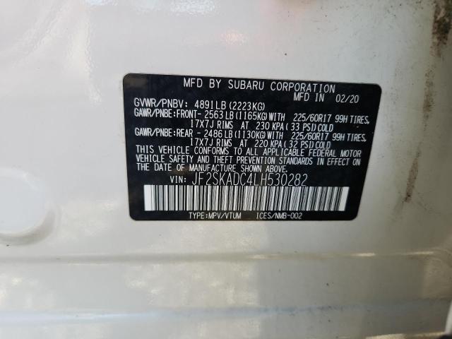2020 SUBARU FORESTER JF2SKADC4LH530282