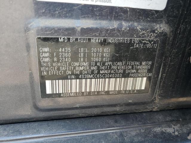 2012 SUBARU LEGACY 2.5 - 4S3BMCC65C3040303