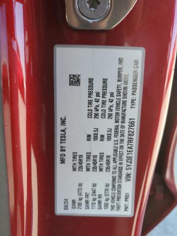 2024 TESLA MODEL 3 - 5YJ3E1EA7RF827661