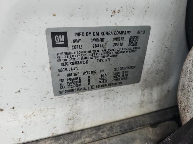 2019 CHEVROLET TRAX 1LT - KL7CJPSB7KB862542