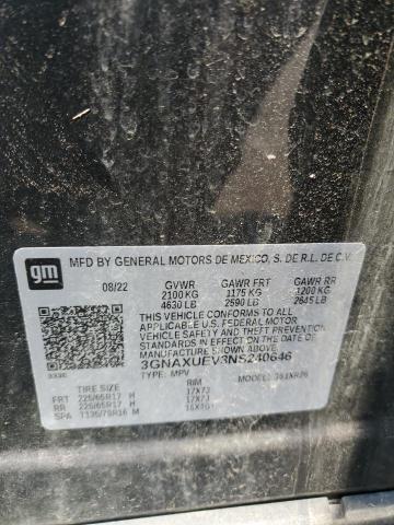 2022 CHEVROLET EQUINOX LT - 3GNAXUEV3NS240646