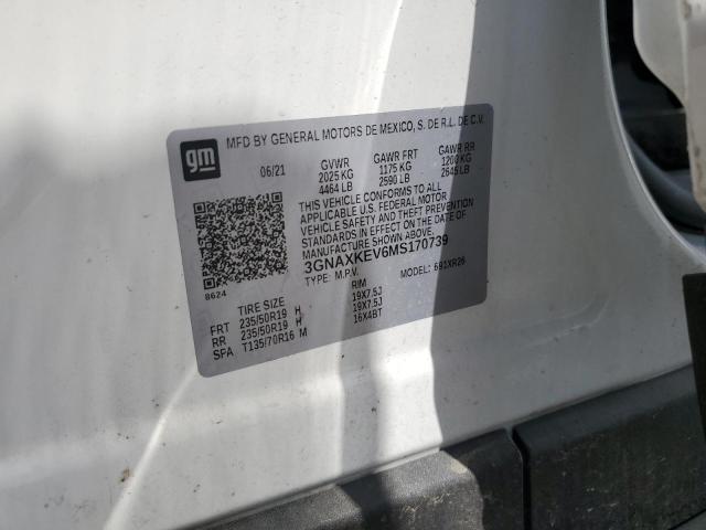 2021 CHEVROLET EQUINOX LT 3GNAXKEV6MS170739