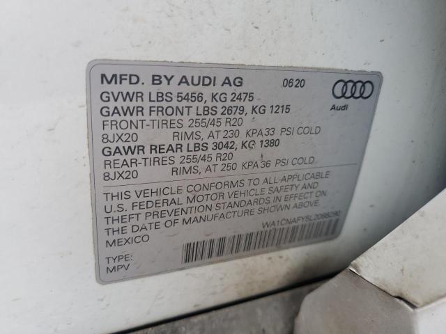2020 AUDI Q5 PRESTIG WA1CNAFY5L2088290