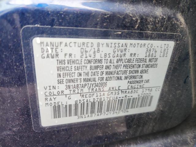 2018 NISSAN SENTRA S 3N1AB7AP7JY340906