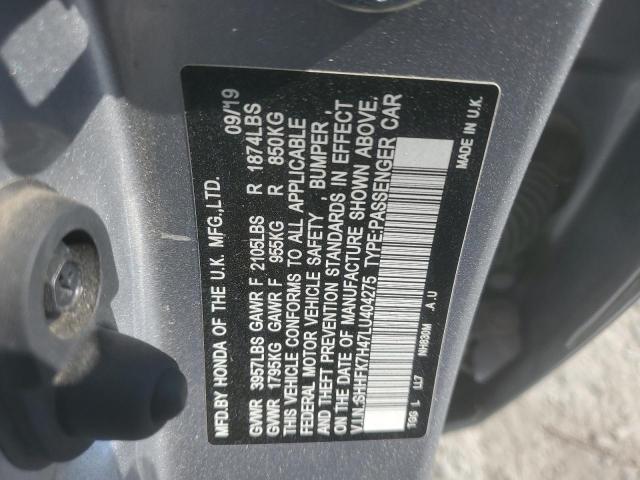 2020 HONDA CIVIC SPOR SHHFK7H47LU404275