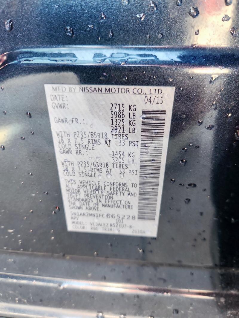 2015 NISSAN PATHFINDER 5N1AR2MN1FC665228
