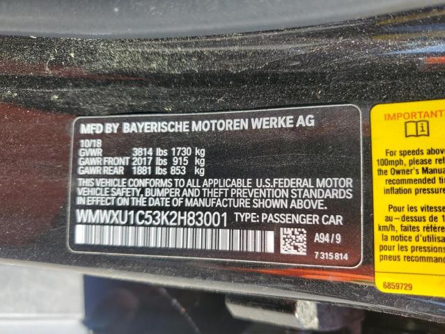 2019 MINI COOPER WMWXU1C53K2H83001