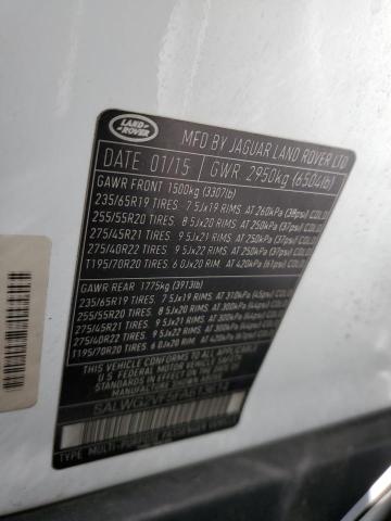 2015 LAND ROVER RANGE ROVE - SALWG2VF5FA613614