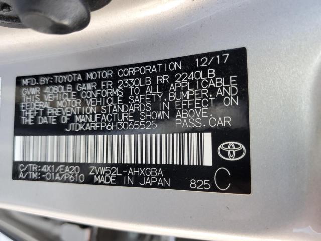 2017 TOYOTA PRIUS PRIM JTDKARFP6H3065525