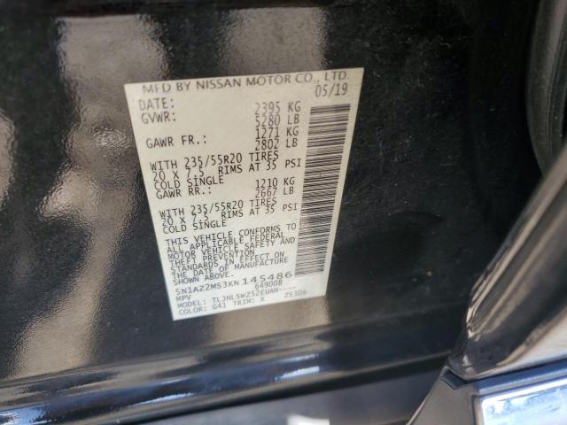 2019 NISSAN MURANO S 5N1AZ2MS3KN145486