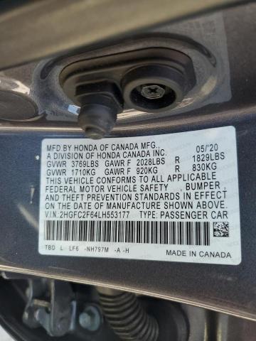 2020 HONDA CIVIC LX 2HGFC2F64LH553177