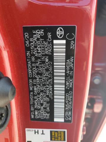 2020 TOYOTA PRIUS L JTDKARFU3L3124612