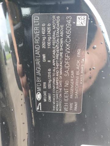 2019 JAGUAR F-TYPE R D SAJDF5FVXKCK60943