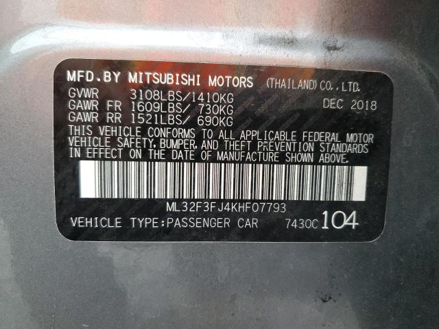 2019 MITSUBISHI MIRAGE G4 ML32F3FJ4KHF07793