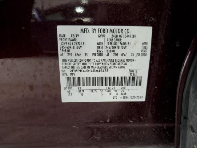 2020 FORD EDGE SEL - 2FMPK4J91LBA46478