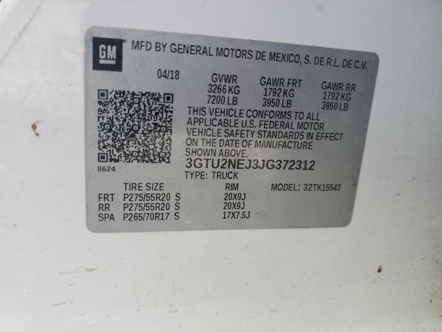 2018 GMC SIERRA K15 - 3GTU2NEJ3JG372312