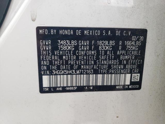 2020 HONDA FIT LX 3HGGK5H43LM712163