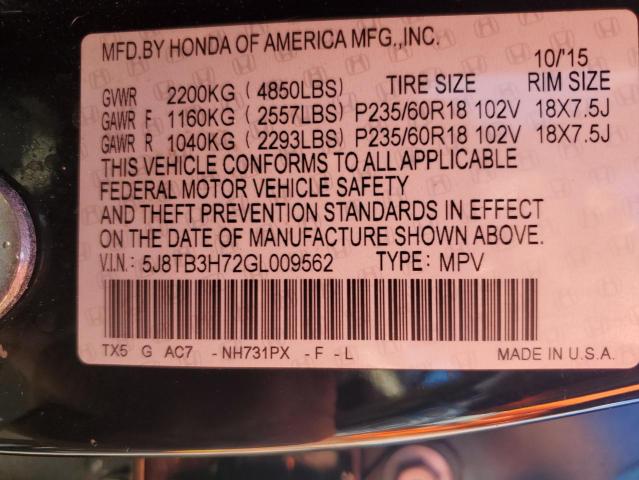 2016 ACURA RDX ADVANC 5J8TB3H72GL009562