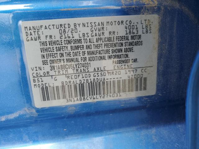 2020 NISSAN SENTRA SV 3N1AB8CV6LY274031
