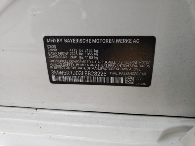 2020 BMW 330XI 3MW5R7J03L8B28226