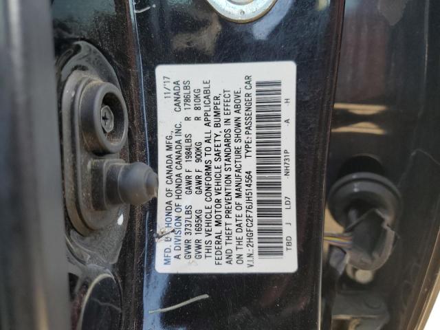 2018 HONDA CIVIC EX 2HGFC2F76JH514564