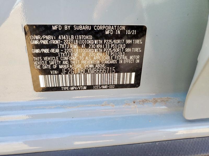 2021 SUBARU CROSSTREK JF2GTABCXM8666715