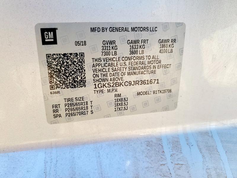 2018 GMC YUKON SLT 1GKS2BKC9JR361671