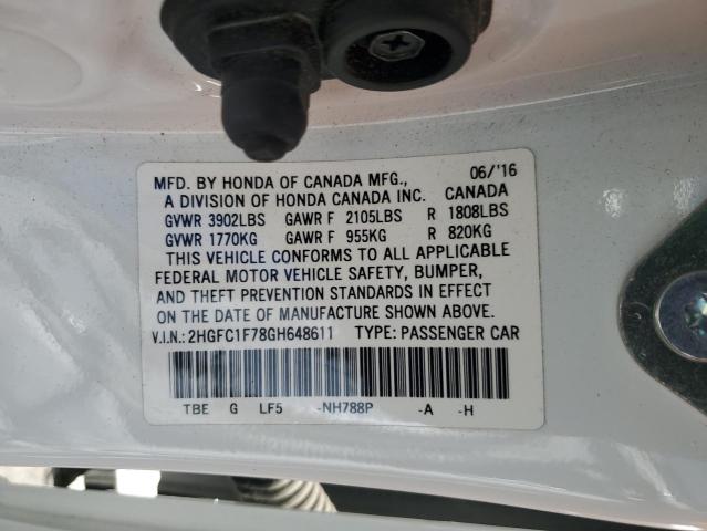 2016 HONDA CIVIC EXL 2HGFC1F78GH648611