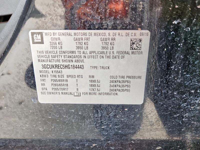 2017 CHEVROLET SILVERADO - 3GCUKREC5HG184443