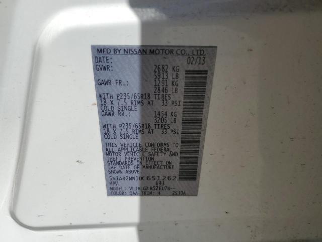 2013 NISSAN PATHFINDER - 5N1AR2MN1DC651262