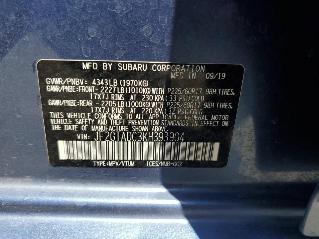 2019 SUBARU CROSSTREK JF2GTADC3KH393904