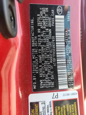 2014 TOYOTA CAMRY L - 4T1BF1FK5EU827820