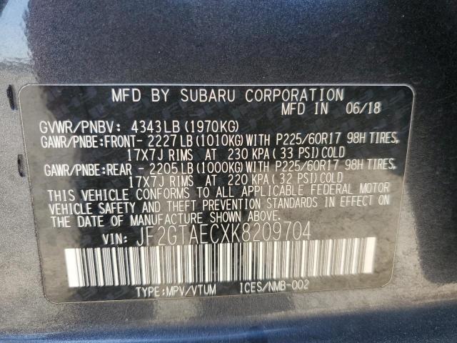 2019 SUBARU CROSSTREK JF2GTAECXK8209704