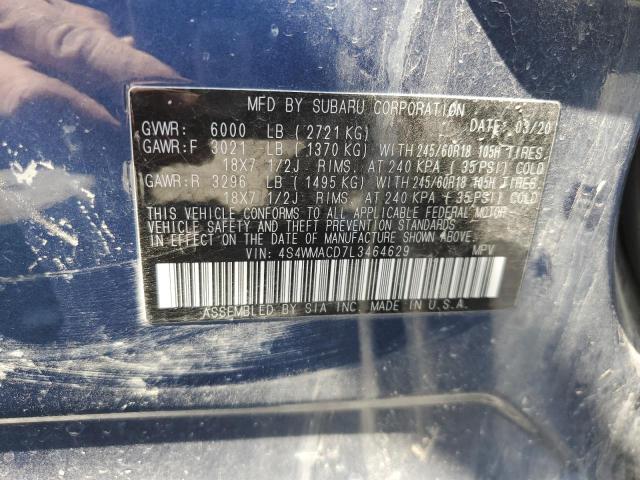 2020 SUBARU ASCENT PRE 4S4WMACD7L3464629