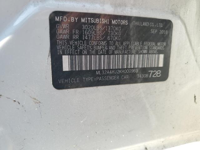 2019 MITSUBISHI MIRAGE SE ML32A4HJ2KH000969