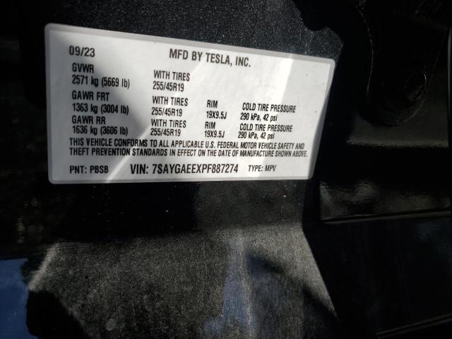 2023 TESLA MODEL Y 7SAYGAEEXPF887274
