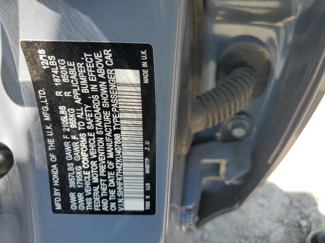 2019 HONDA CIVIC SPOR SHHFK7H42KU407888