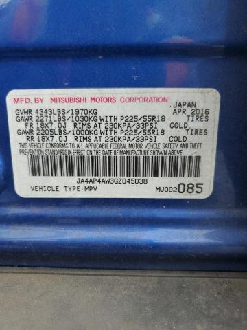 2016 MITSUBISHI OUTLANDER SPORT SEL JA4AP4AW3GZ045038