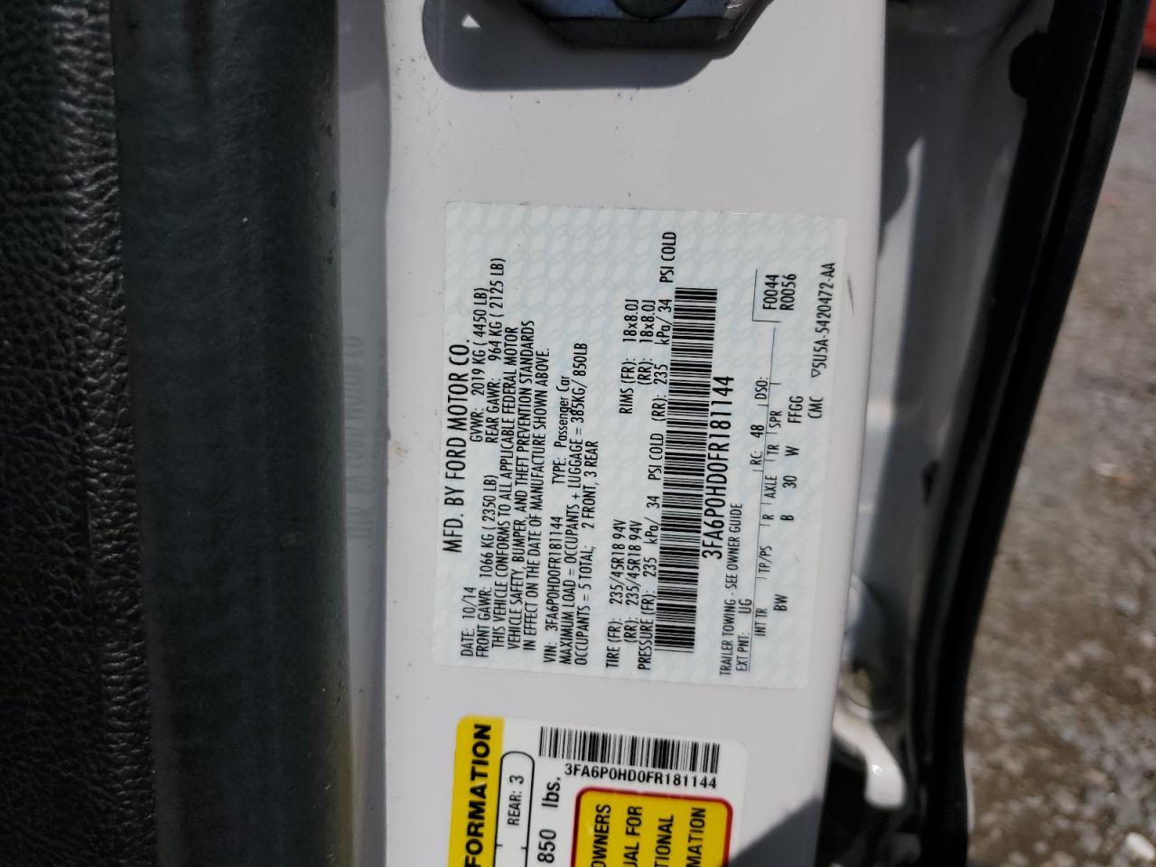 Ford Fusion se 2015