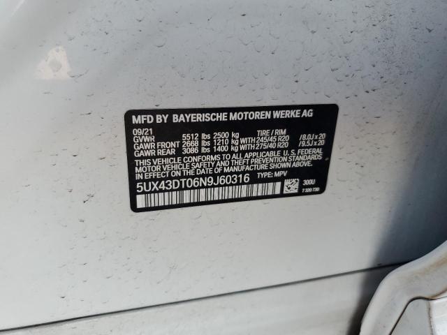 2022 BMW X4 M40I 5UX43DT06N9J60316