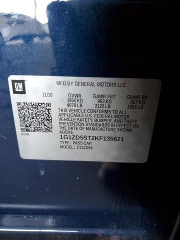1g1zd5st2kf135621 - 2019 Chevrolet malibu lt - #63656415