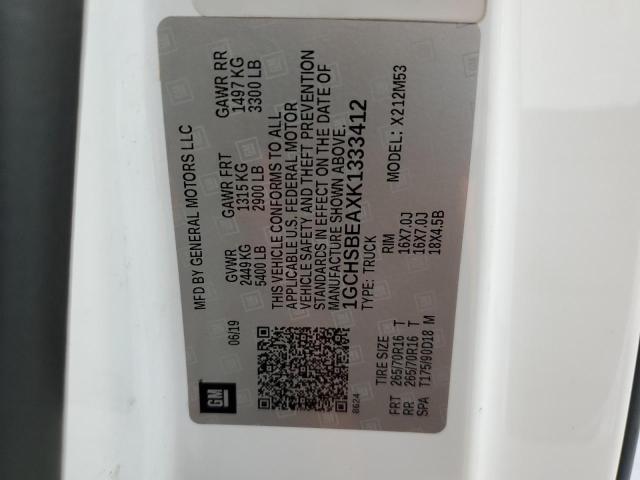 2019 CHEVROLET COLORADO - 1GCHSBEAXK1333412